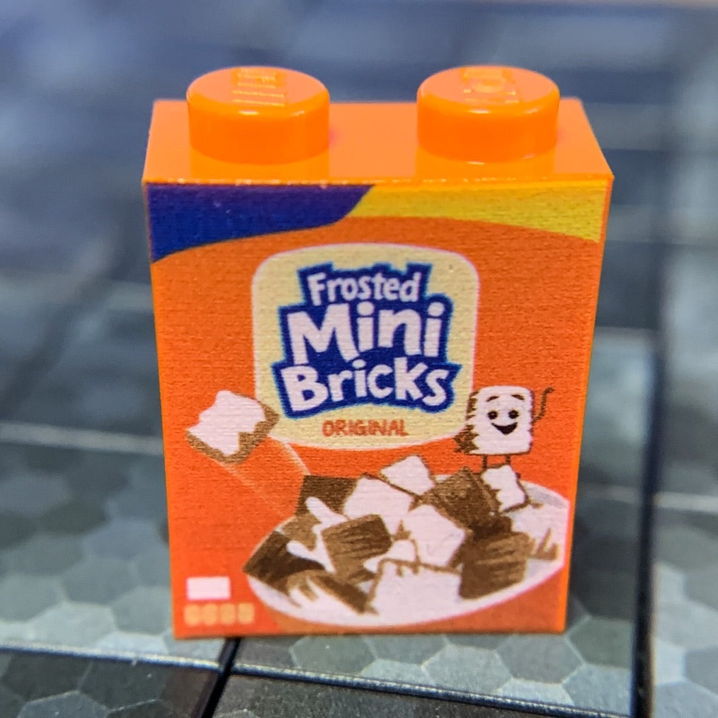 Frosted Mini Bricks Cereal - Custom Printed 1x2x2 Brick B3 Customs