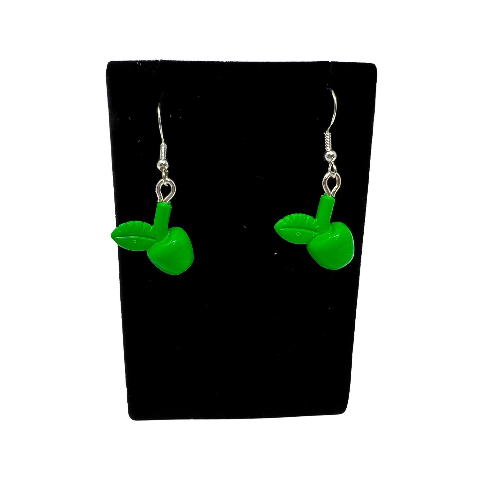 B3 Customs® Apple Earrings made from LEGO Bricks Green B3 Customs