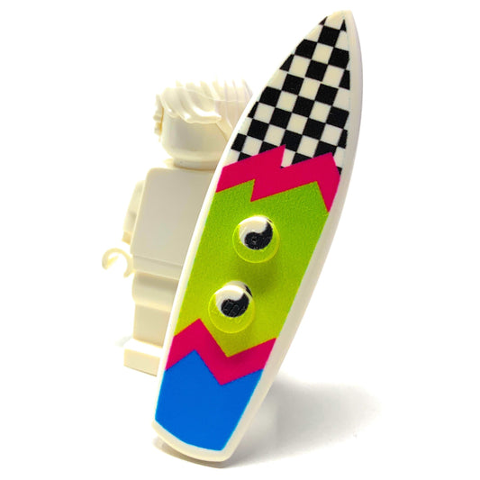 B3 Customs® Printed Ying Tang / Checkerboard Surfboard made from LEGO® bricks B3 Customs