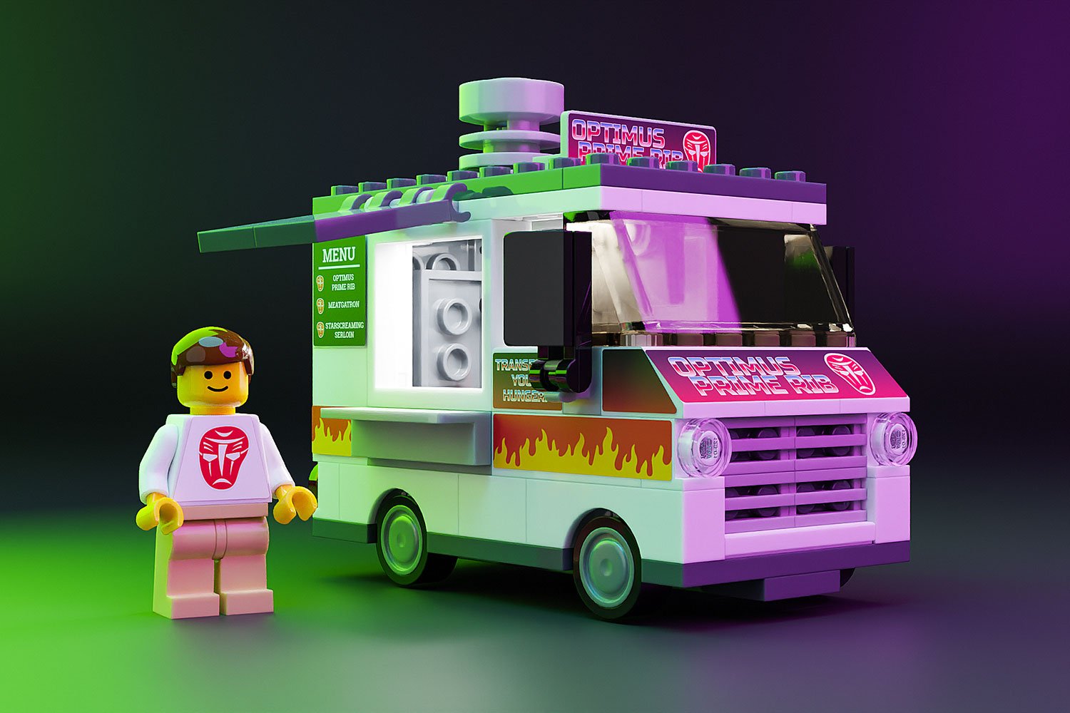 Optimus Prime Ribs - B3 Customs® Food Truck w/ Minifigure B3 Customs