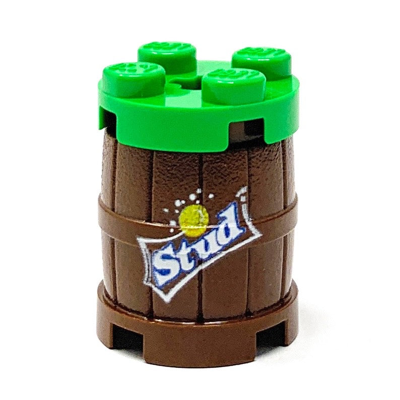 Stud Lemon Lime Soda Barrel / Keg made using LEGO parts B3 Customs