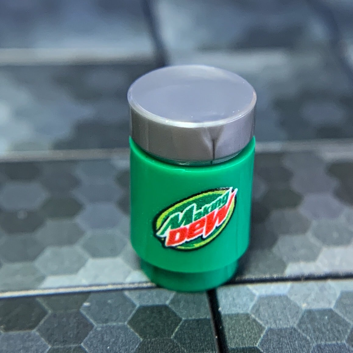 B3 Customs® Printed Making Dew Soda Can made using LEGO parts B3 Customs