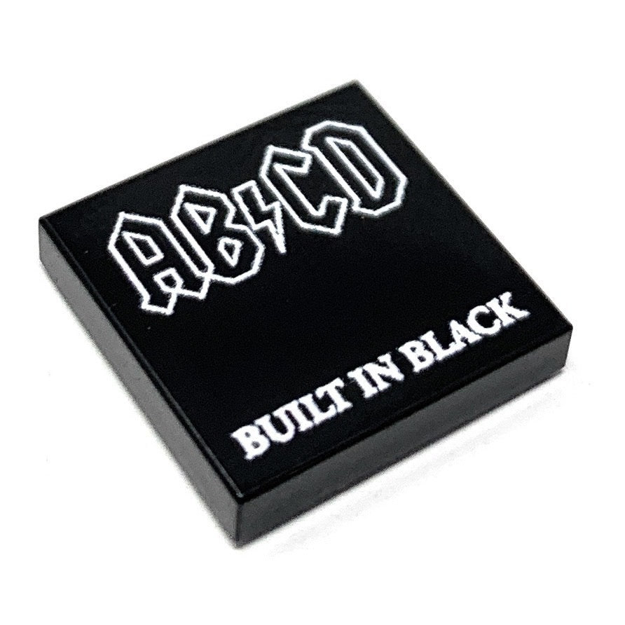 AB / CD Built in Black Music Album Cover (2x2 Tile) made using LEGO tile B3 Customs
