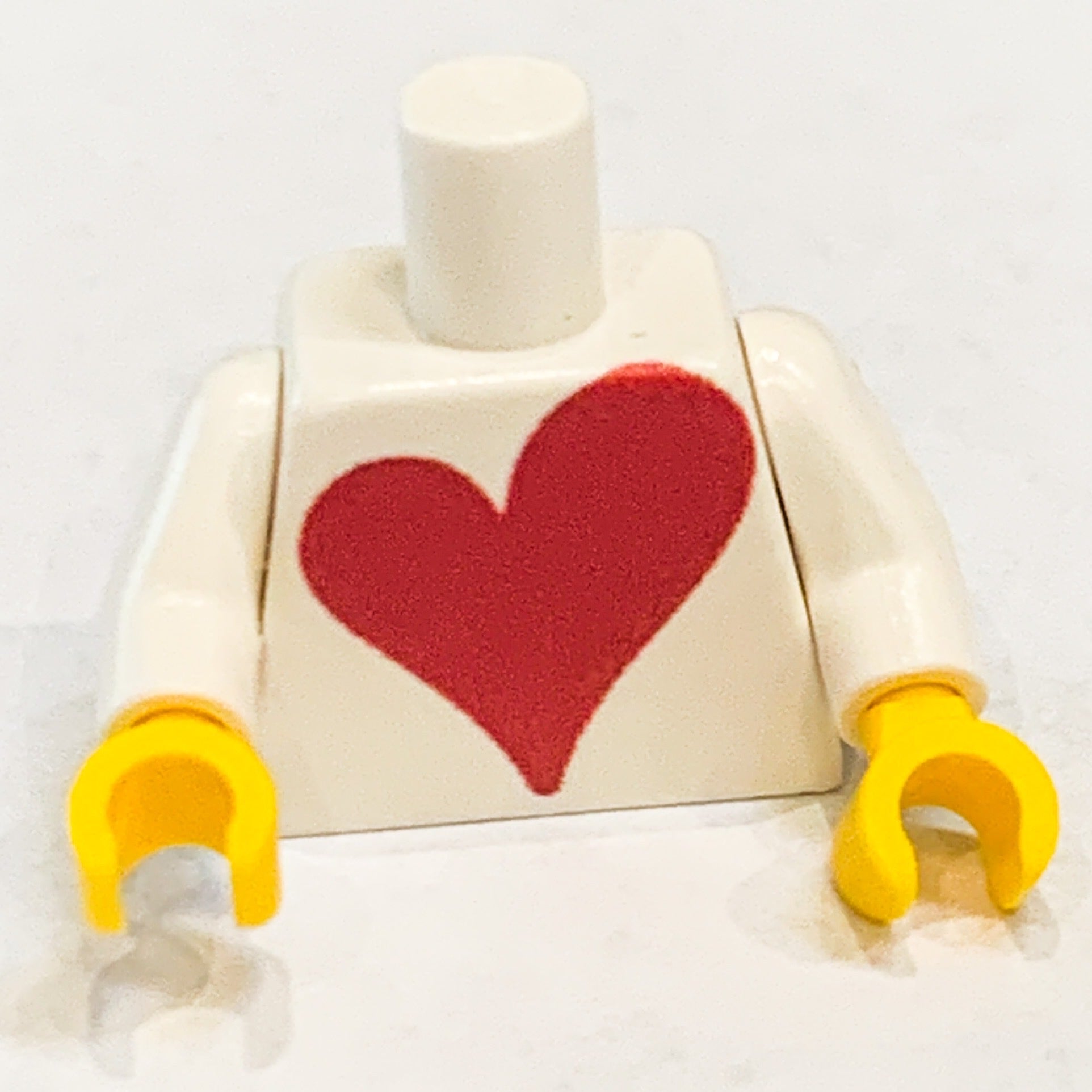 Custom Printed Big Heart Minifig Torso (Valentine's Day) made with LEGO parts - B3 Customs B3 Customs
