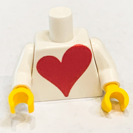 Custom Printed Big Heart Minifig Torso (Valentine's Day) made with LEGO parts - B3 Customs B3 Customs