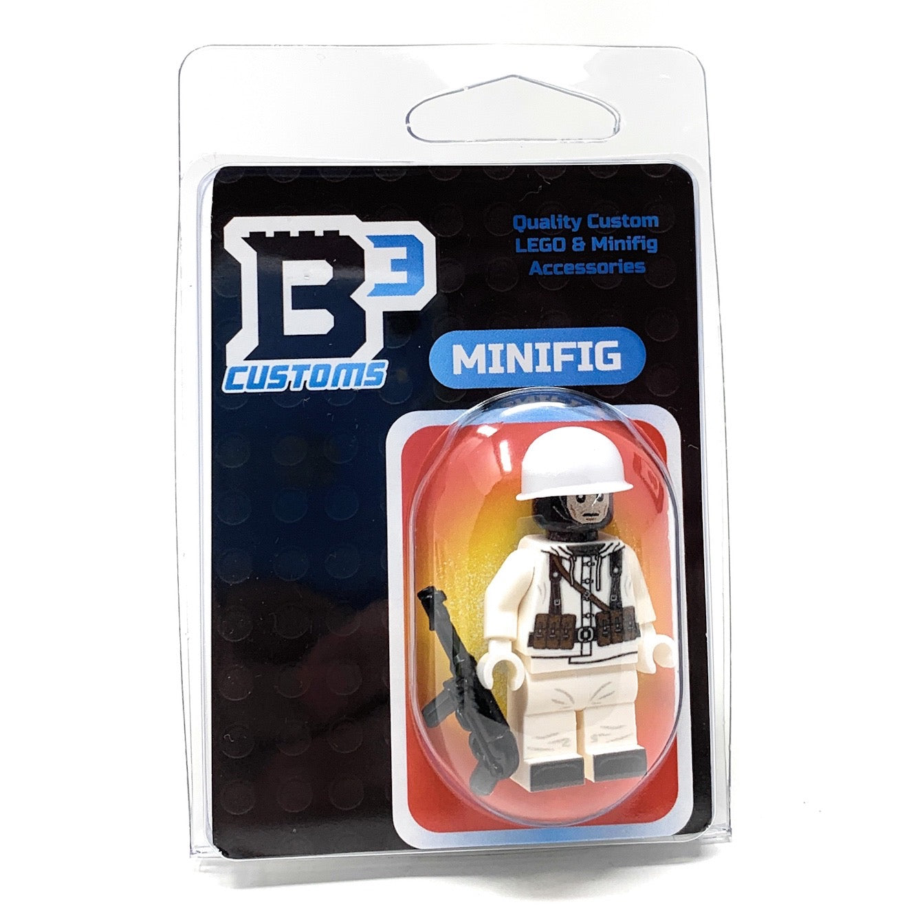 German WW2 Winter Soldier w/ MP40 Military Minifig B3 Customs