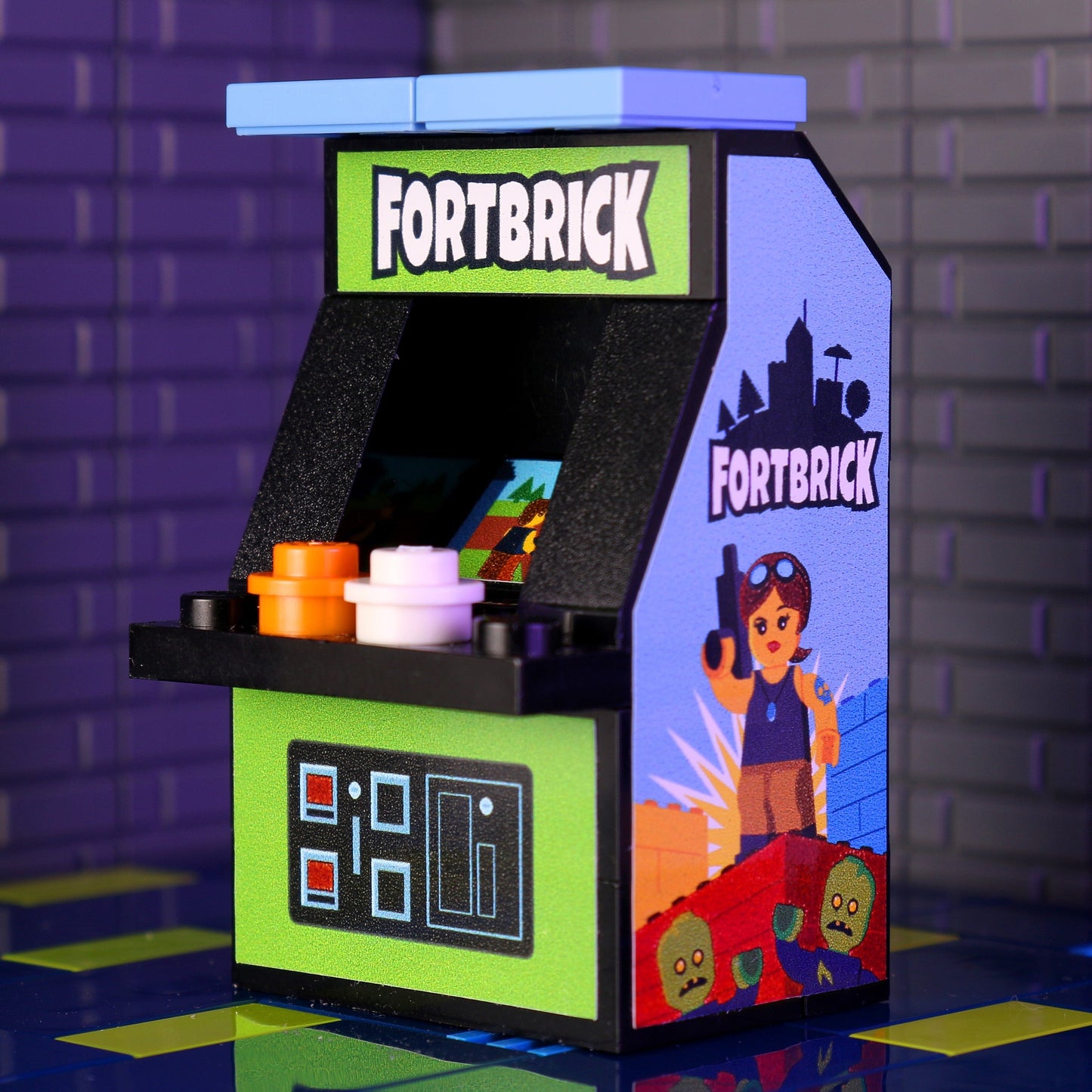 Fortbrick Arcade Machine Building Set made using LEGO parts B3 Customs
