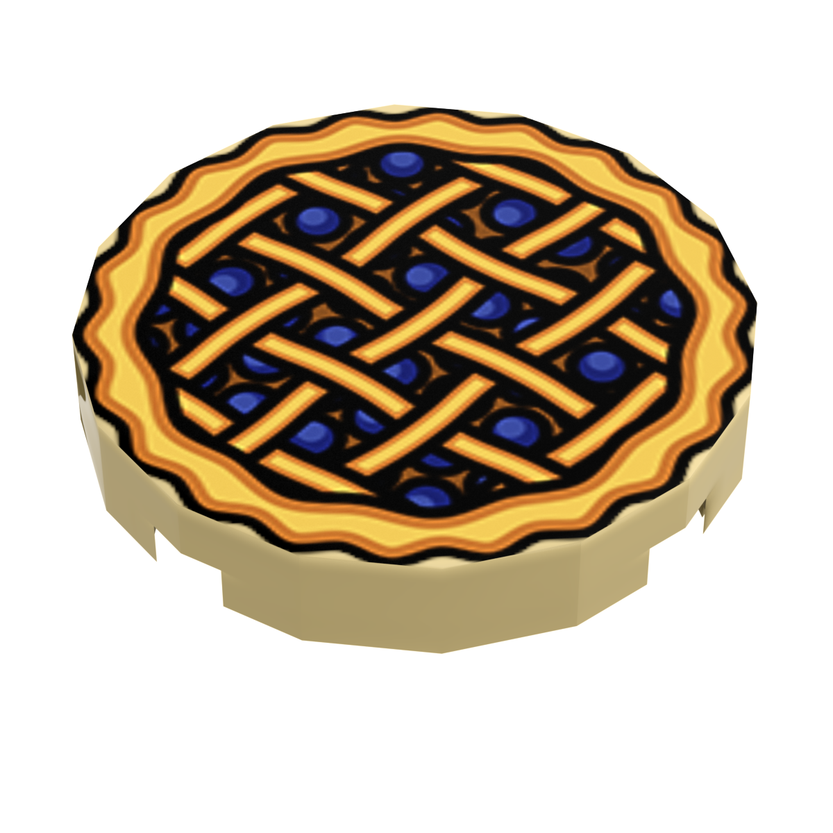 Blueberry Pie (2x2 Tile) made using LEGO part - B3 Customs B3 Customs