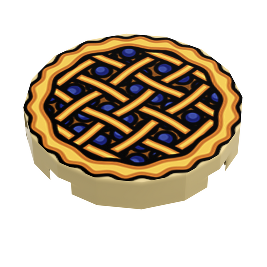 Blueberry Pie (2x2 Tile) made using LEGO part - B3 Customs B3 Customs