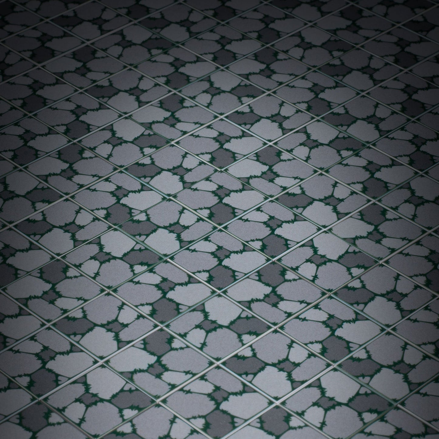 Cobblestone Flooring (Plant Overgrowth) - Custom Printed 2x2 Tile made using LEGO part B3 Customs