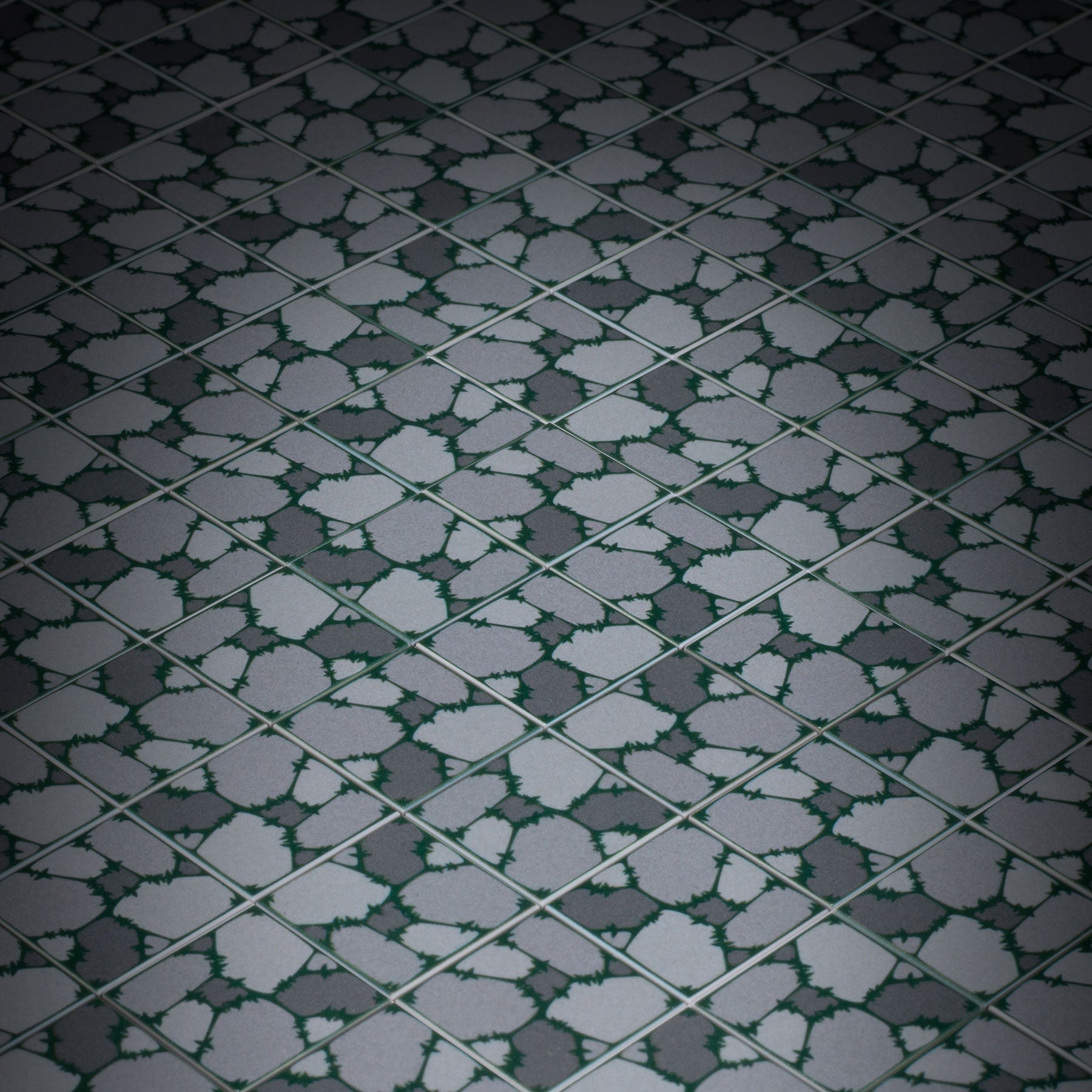 Cobblestone Flooring (Plant Overgrowth) - Custom Printed 2x2 Tile made using LEGO part B3 Customs