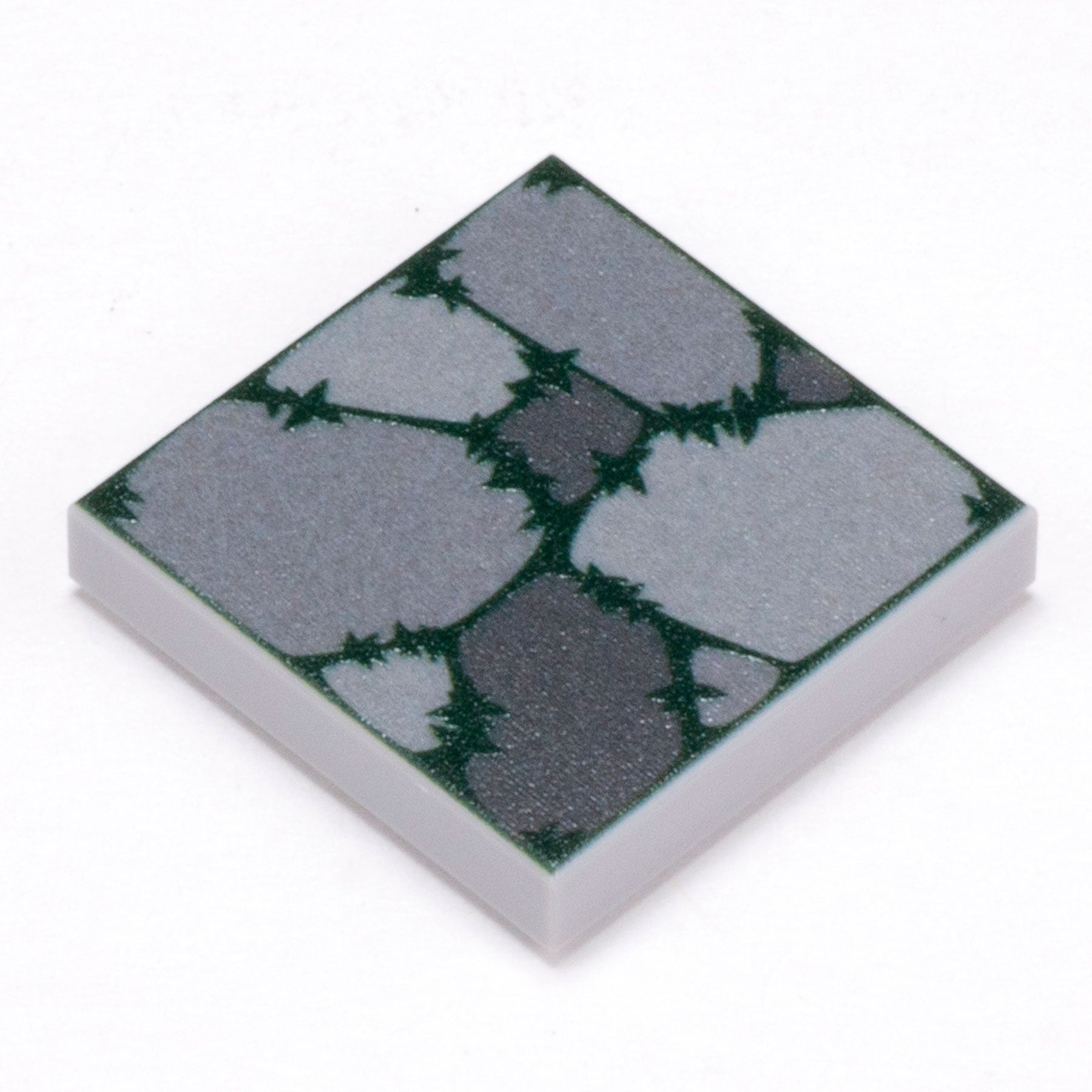 Cobblestone Flooring (Plant Overgrowth) - Custom Printed 2x2 Tile made using LEGO part B3 Customs