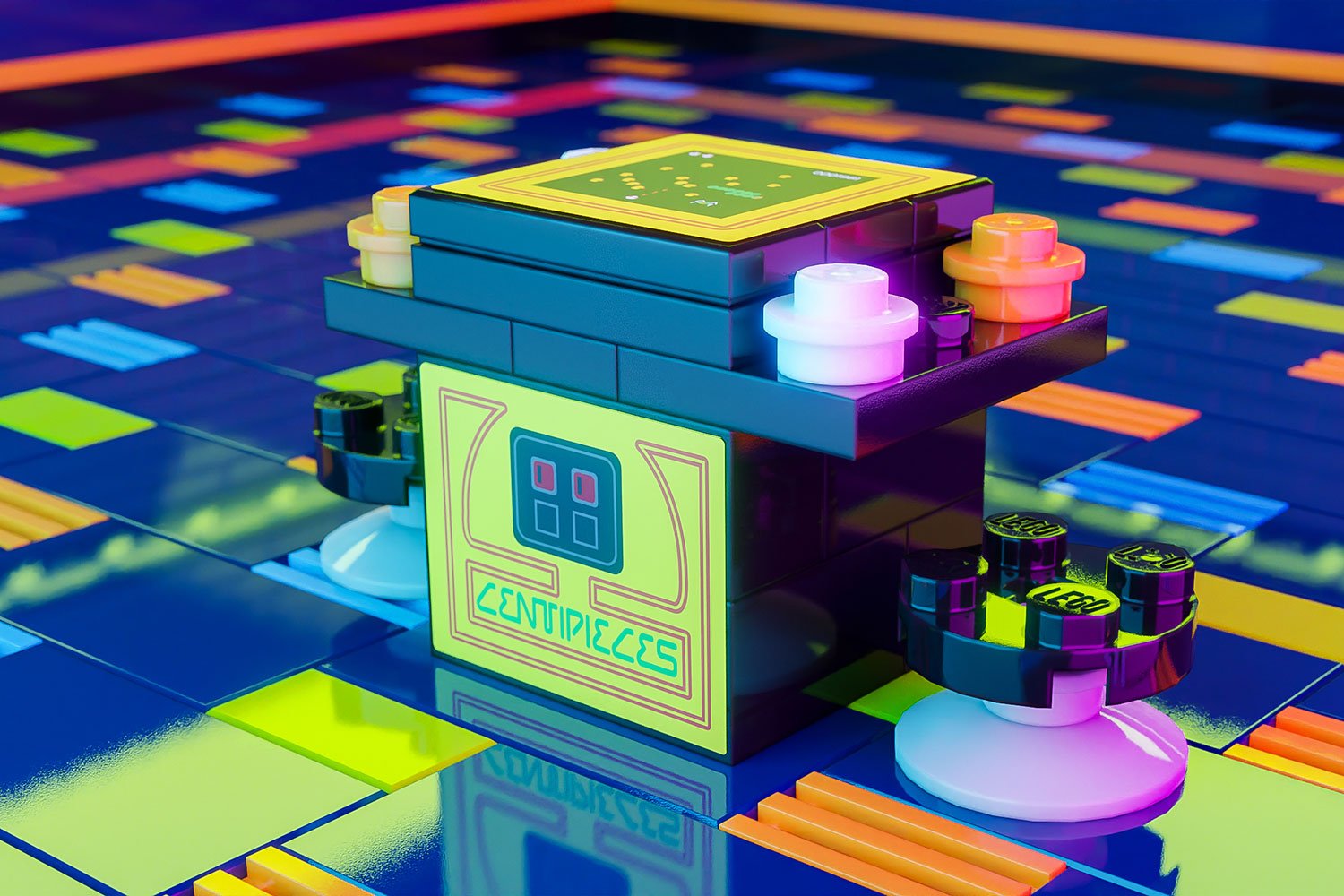 Centipieces 2-Player Classic Arcade made using LEGO parts - B3 Customs B3 Customs