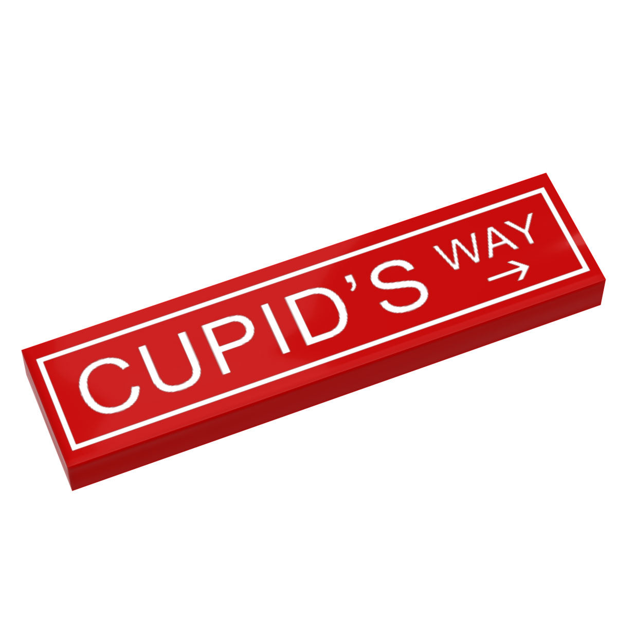 Cupid's Way Street Sign made with LEGO part (1x4 Tile) - B3 Customs B3 Customs