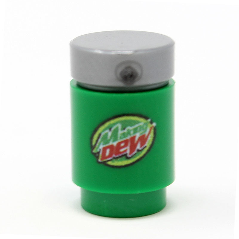 B3 Customs® Printed Making Dew Soda Can made using LEGO parts B3 Customs