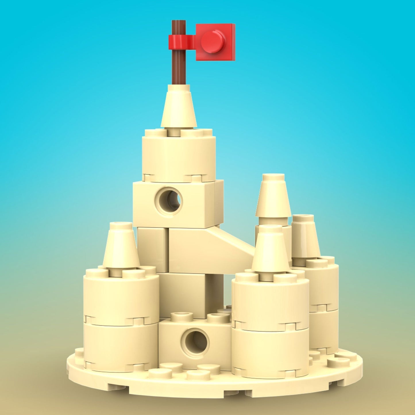 Sand Castle (Summer Fun!) - Custom Building Set B3 Customs