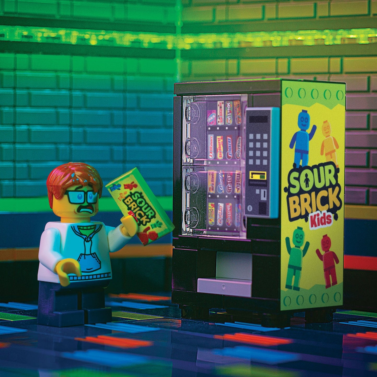 Sour Brick Kids - B3 Customs Candy Vending Machine made using LEGO parts B3 Customs