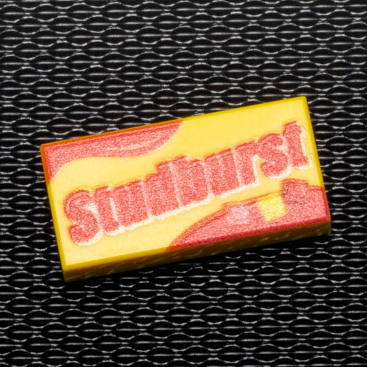 Studburst - Custom Printed 1x2 Tile B3 Customs