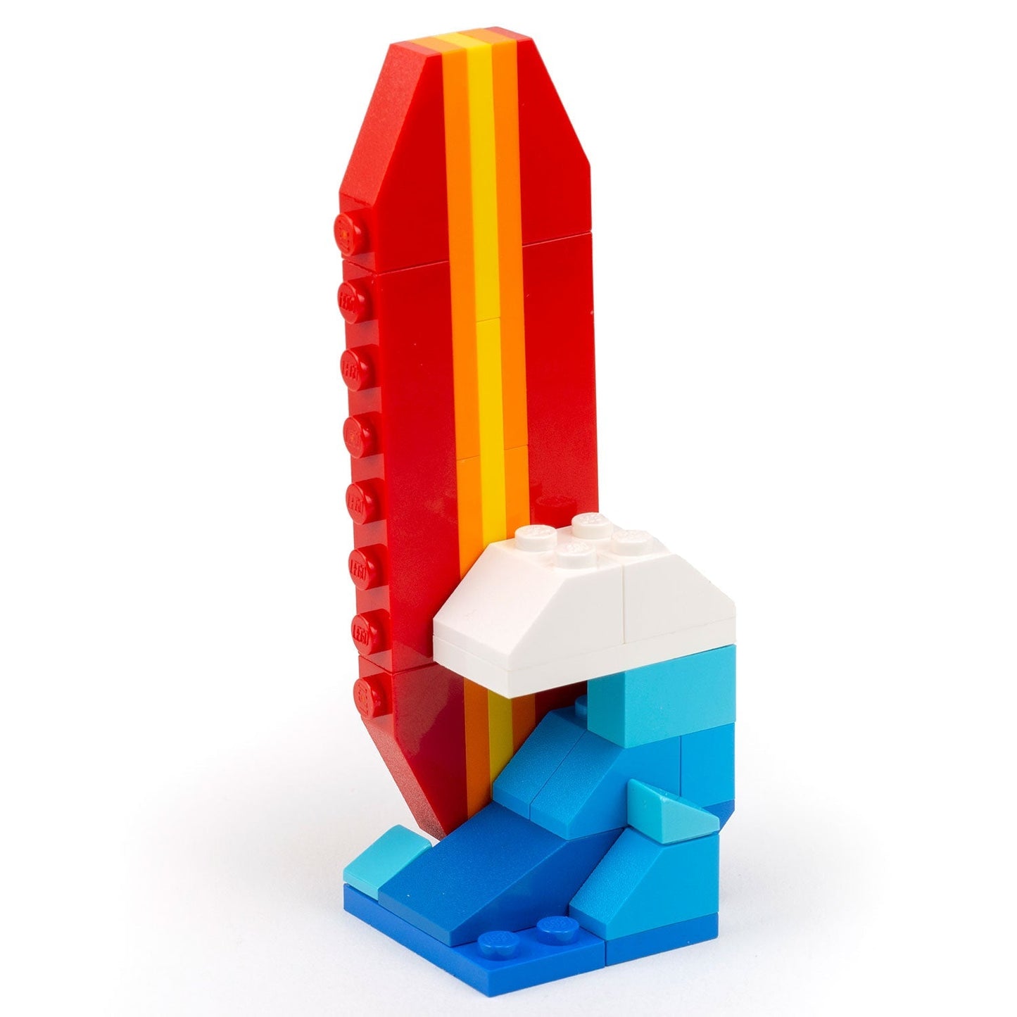 Surfboard with Wave (Summer Fun!) made using LEGO parts B3 Customs