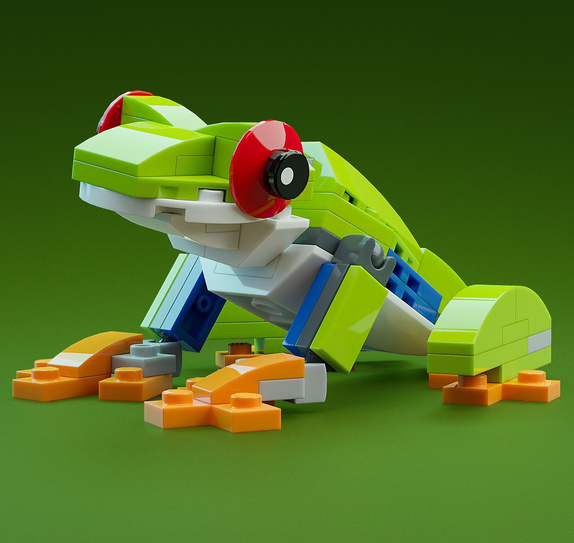 Red-Eye Tree Frog - Custom Building Set made using LEGO parts - B3 Customs B3 Customs
