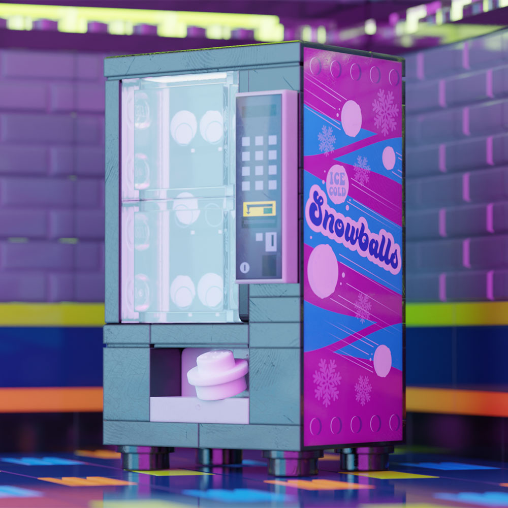 Snowballs Minifig Vending Machine made using LEGO parts - B3 Customs B3 Customs