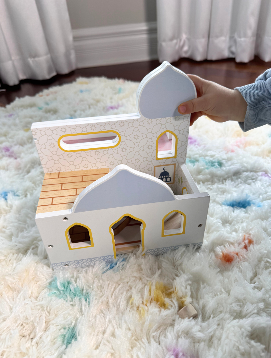 Masjid Dollhouse by Puzzle Planet: Islamic Educational Toy for Kids, Mosque Playhouse for Imaginative Play