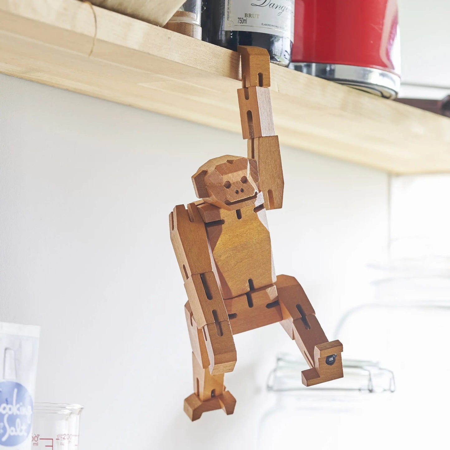 Modern Wooden Monkey Decor – Interactive Puzzle & Art Piece