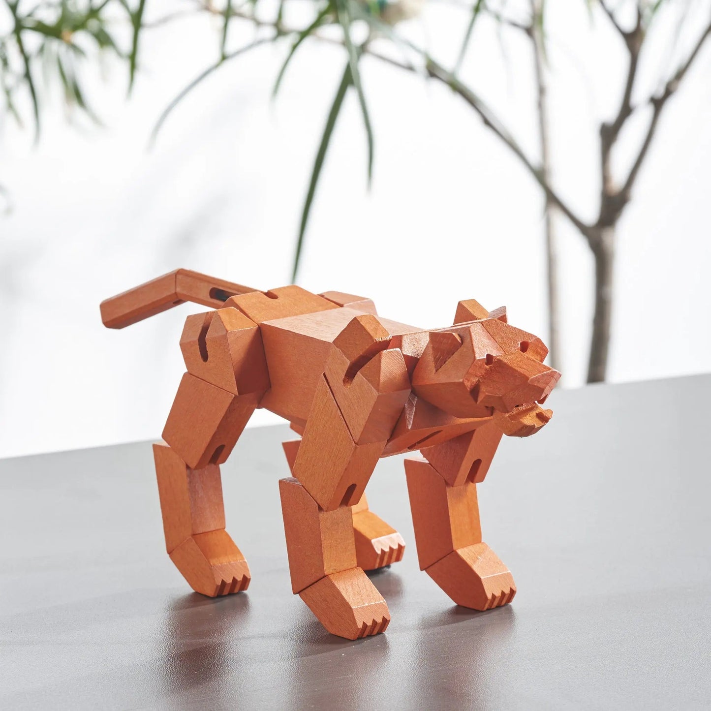 Morphits® Modern Wooden Tiger Decor – Interactive Puzzle & Art Piece Yoshiaki Ito Design