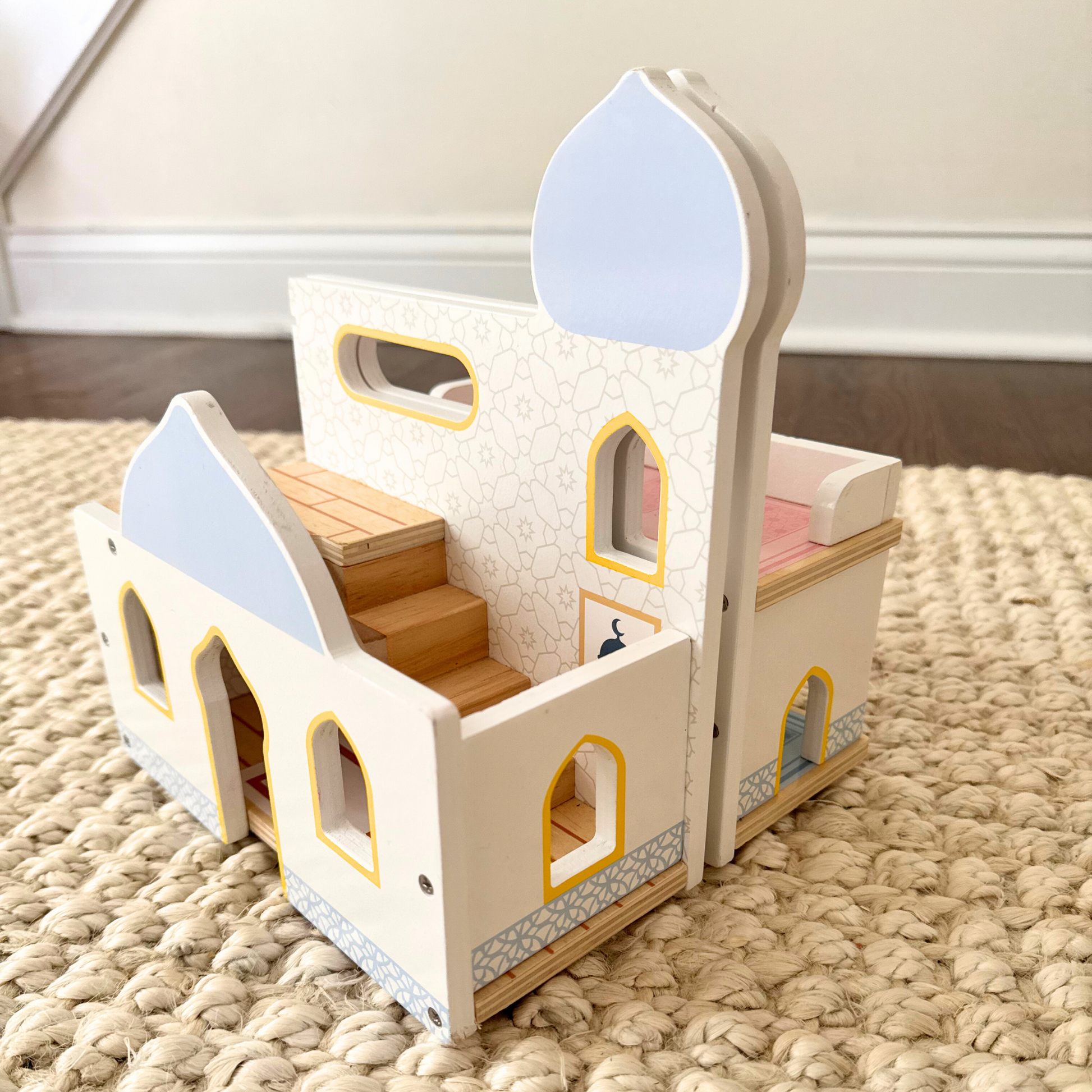 Puzzle Planet Masjid Dollhouse: Islamic Toy, Educational Playhouse, Mosque Model for Kids, Pretend Play