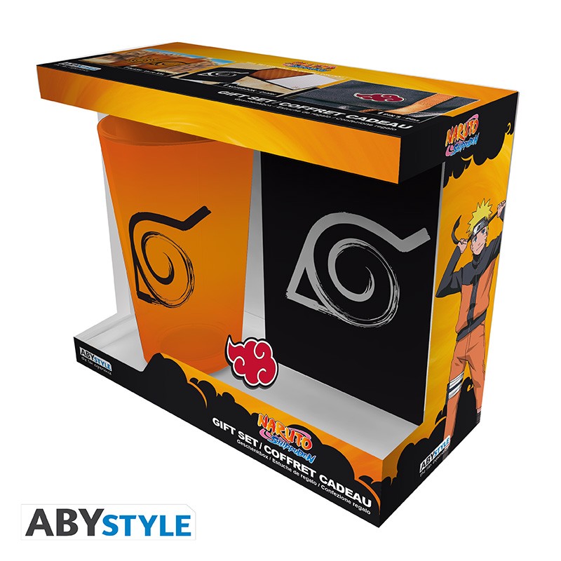 NARUTO SHIPPUDEN Gift Set XXL glass + Pin + Notebook Konoha Super Anime Store