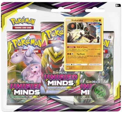 Sun & Moon: Unified Minds - 3-Pack Blister (Stakataka) Trading Card World