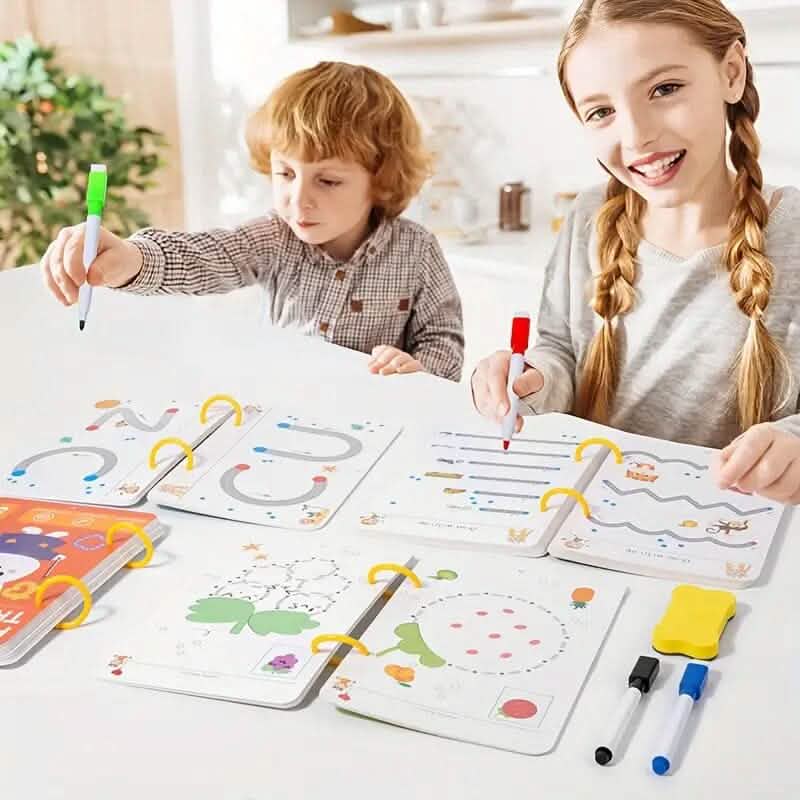 Reusable Magic Practice Workbook Set with Erasable Pen and Refills DailySale