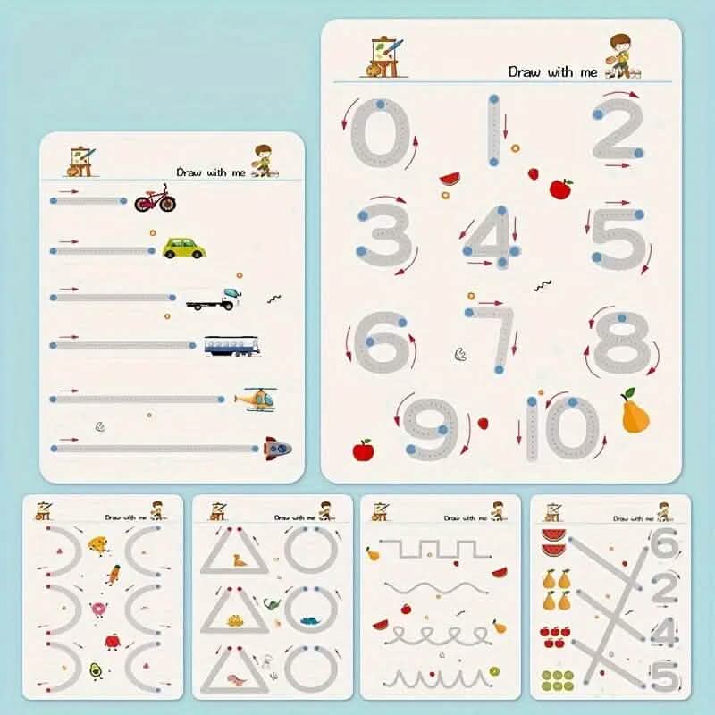 Reusable Magic Practice Workbook Set with Erasable Pen and Refills DailySale