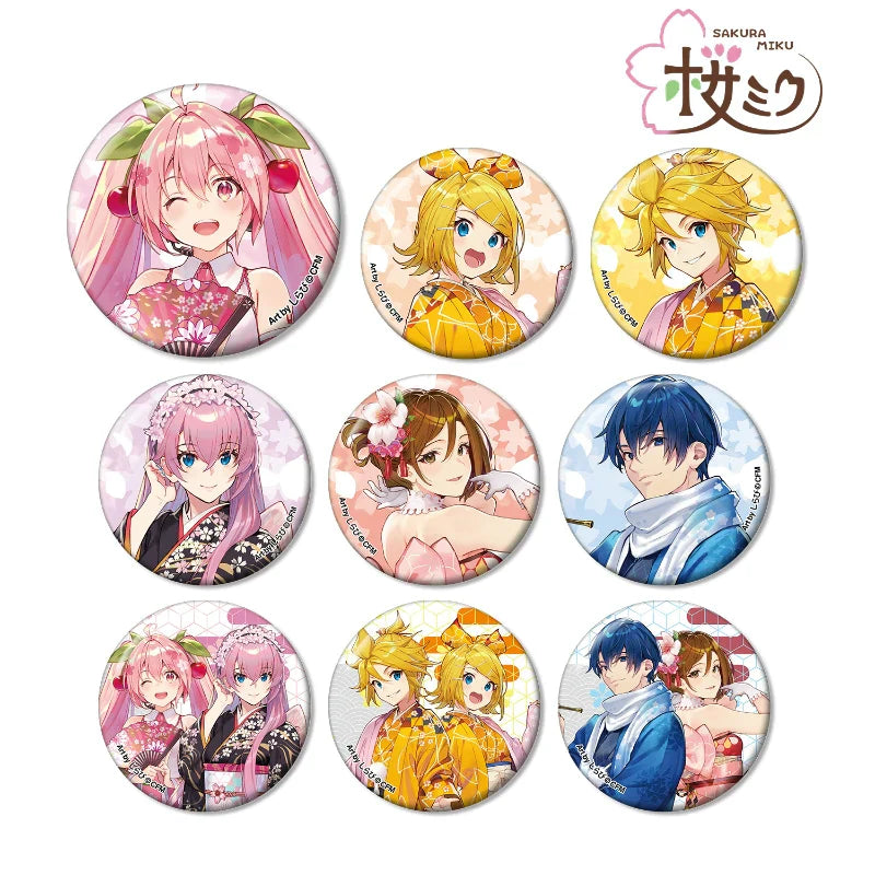 VOCALOID SAKURA MIKU TRADING CAN BADGE Anime Pop