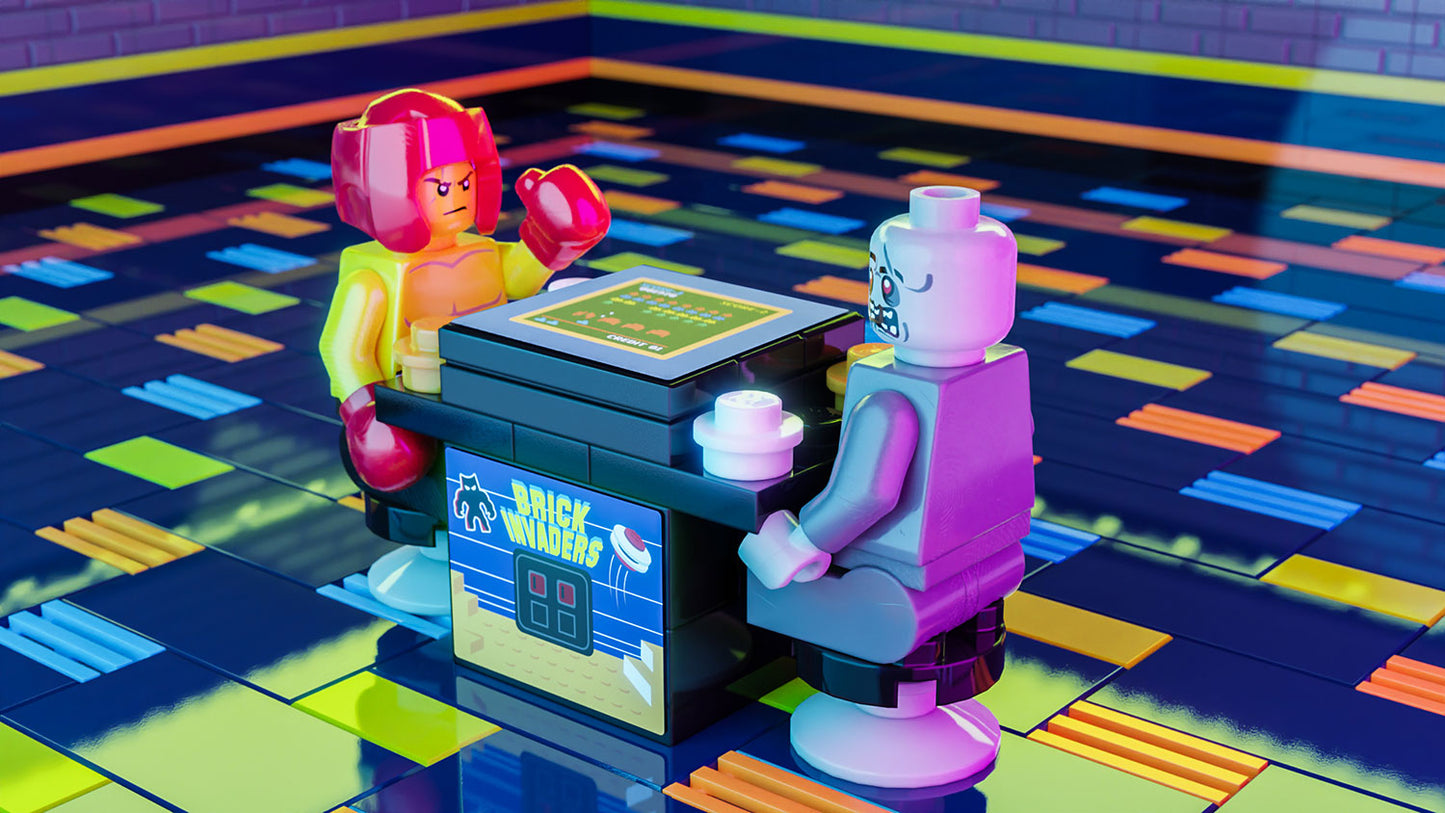 Brick Invaders 2-Player Classic Arcade made using LEGO parts - B3 Customs B3 Customs