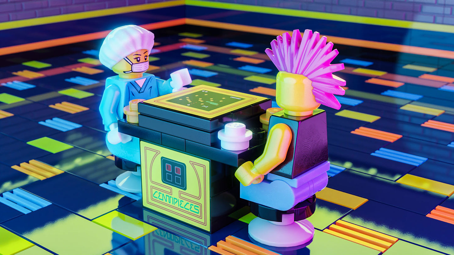 Centipieces 2-Player Classic Arcade made using LEGO parts - B3 Customs B3 Customs