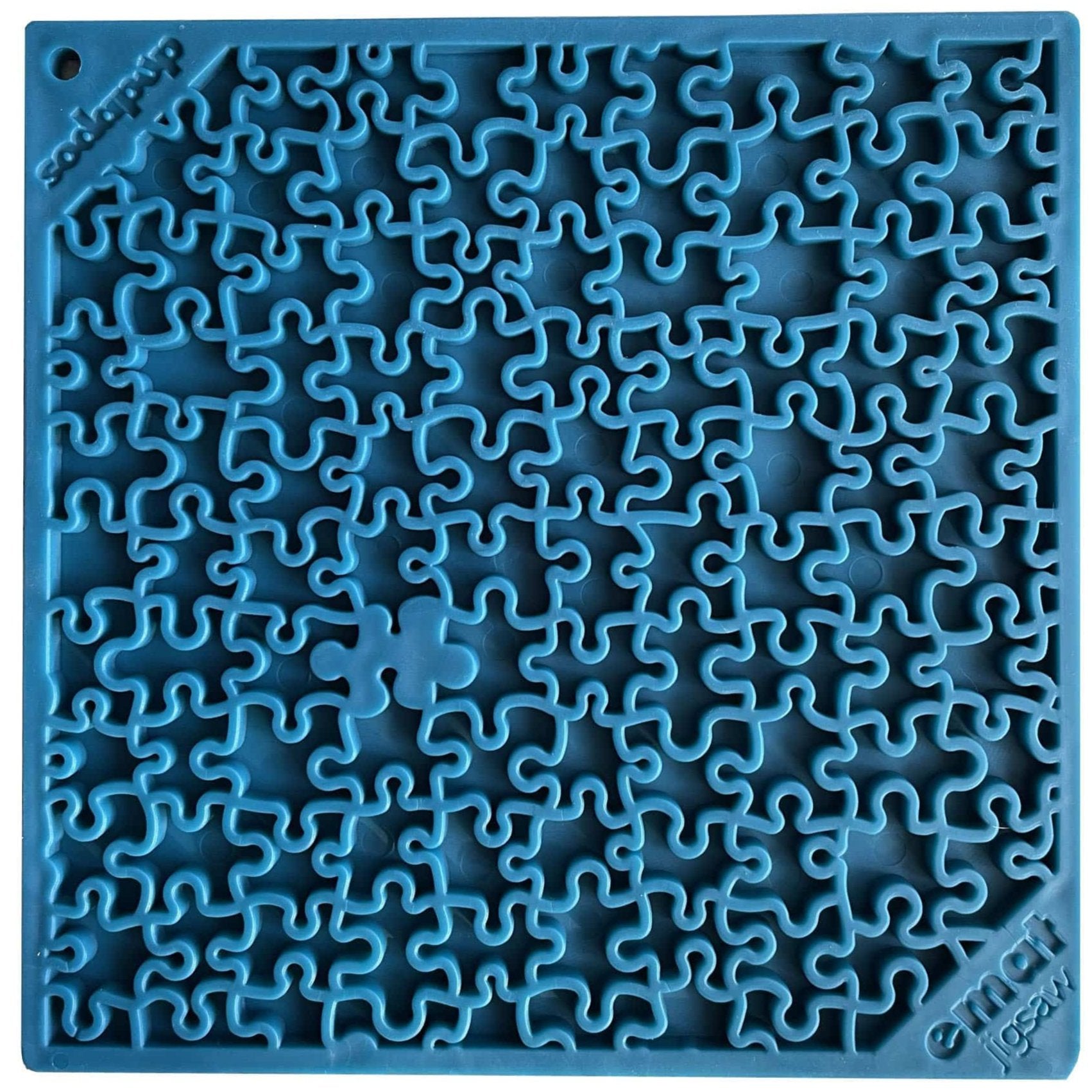 Jigsaw Puzzle eMat - Enrichment Lick Mat for Dogs and Cats | eMat Enrichment Toy for Anxiety Relief | USA Made Jigsaw Puzzle E-mat - Blue SodaPup/True Dogs, LLC