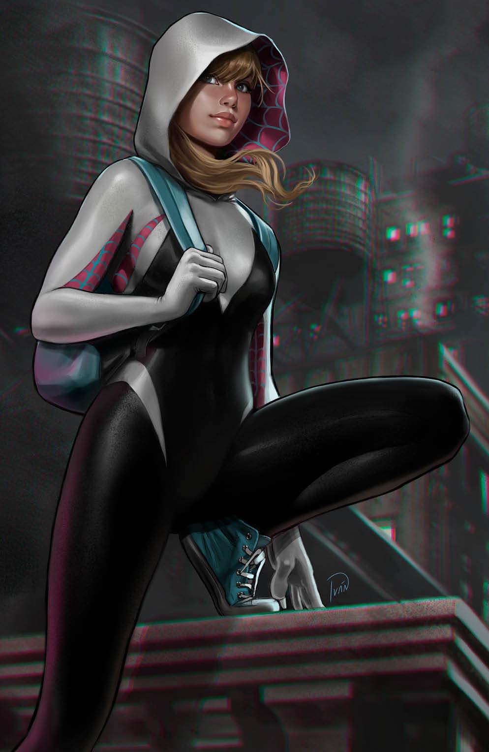 SPIDER-GWEN: GHOST SPIDER #1 (IVAN TALAVERA/PEACH MOMOKO EXCLUSIVE TRADE/VIRGIN VARIANT SET) Fandom Comic Shop