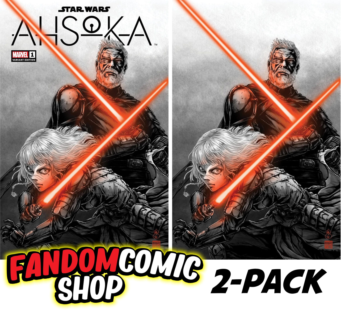 STAR WARS: AHSOKA #1 (TAKASHI OKAZAKI EXCLUSIVE TRADE/VIRGIN VARIANT SET)(PART 1 OF 8 ~ BAYLAN SKOLL & SHIN HATI) Fandom Comic Shop