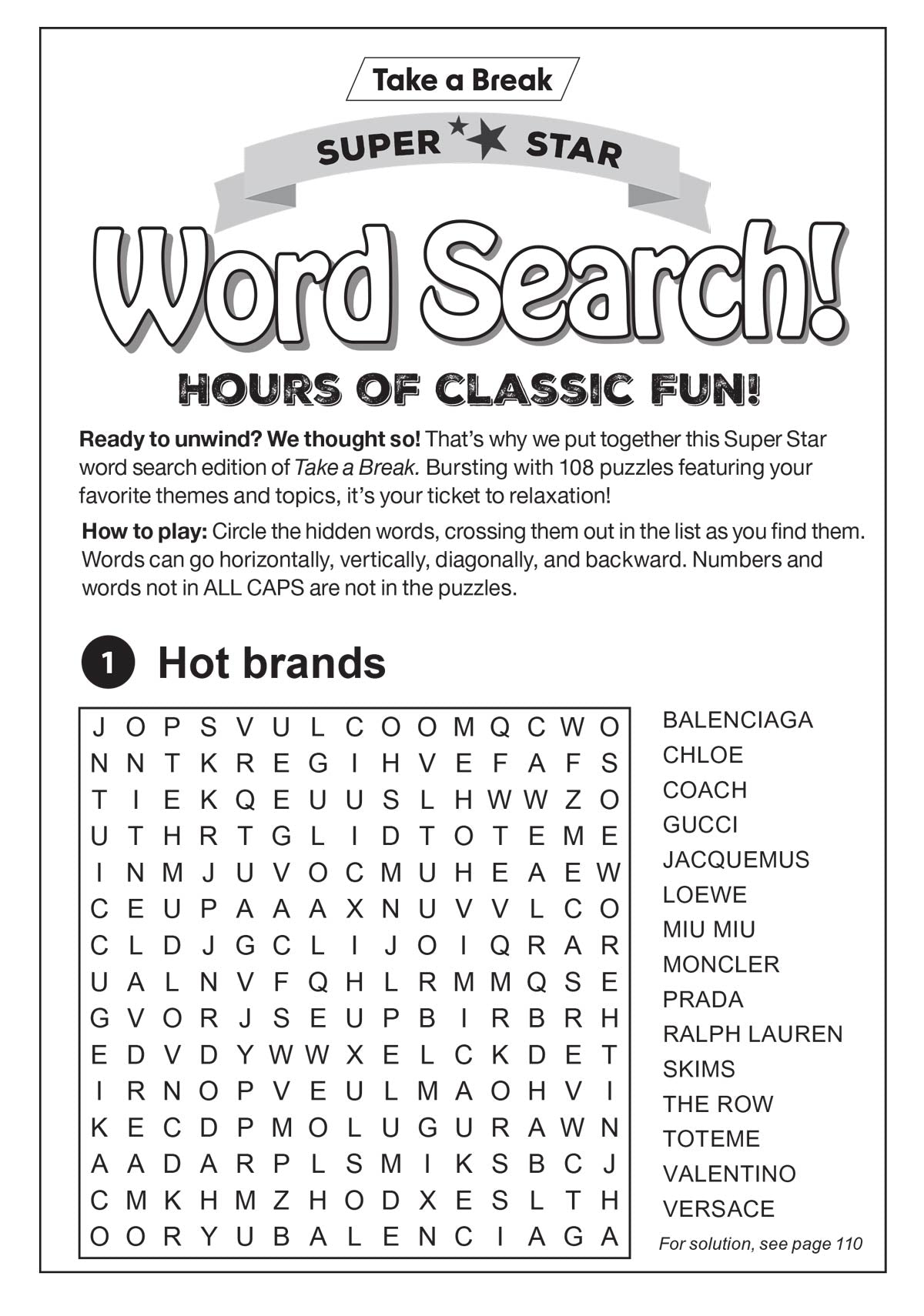 Take a Break - Superstar Word Search 25.03.21: Over 100 Puzzles, Hours Of Classic Fun, Easy To Read & Fun To Play! Magazine Shop US