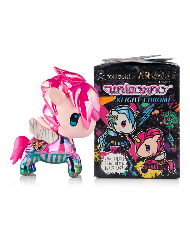 tokidoki x ARCANE Unicorno Black Light Chrome Blind Box – League of Legends Collab Mystery Figure Super Anime Store