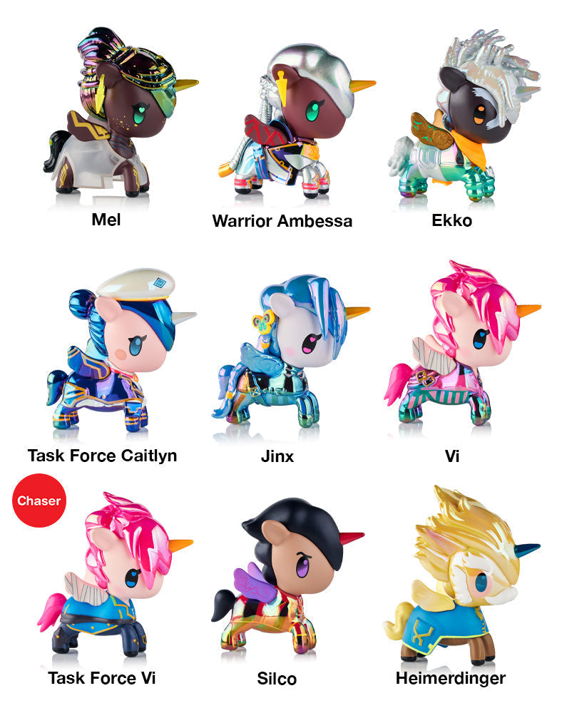 tokidoki x ARCANE Unicorno Black Light Chrome Blind Box – League of Legends Collab Mystery Figure Super Anime Store