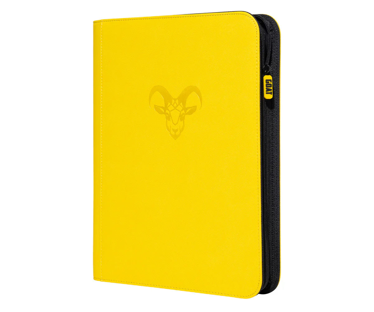 9 Pocket "Stay Flat" Card Binder Yellow Mankey Business