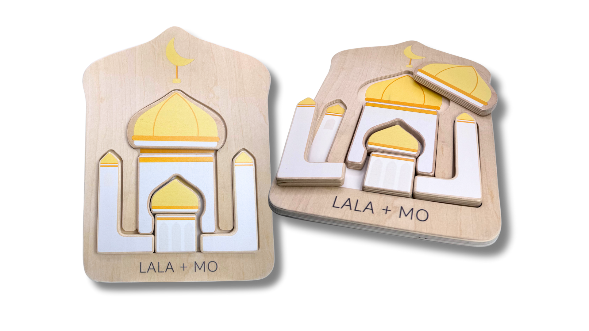 Puzzle Planet Mosque Wooden Puzzle: Islamic Educational Toy for Kids | Chunky Block Puzzles