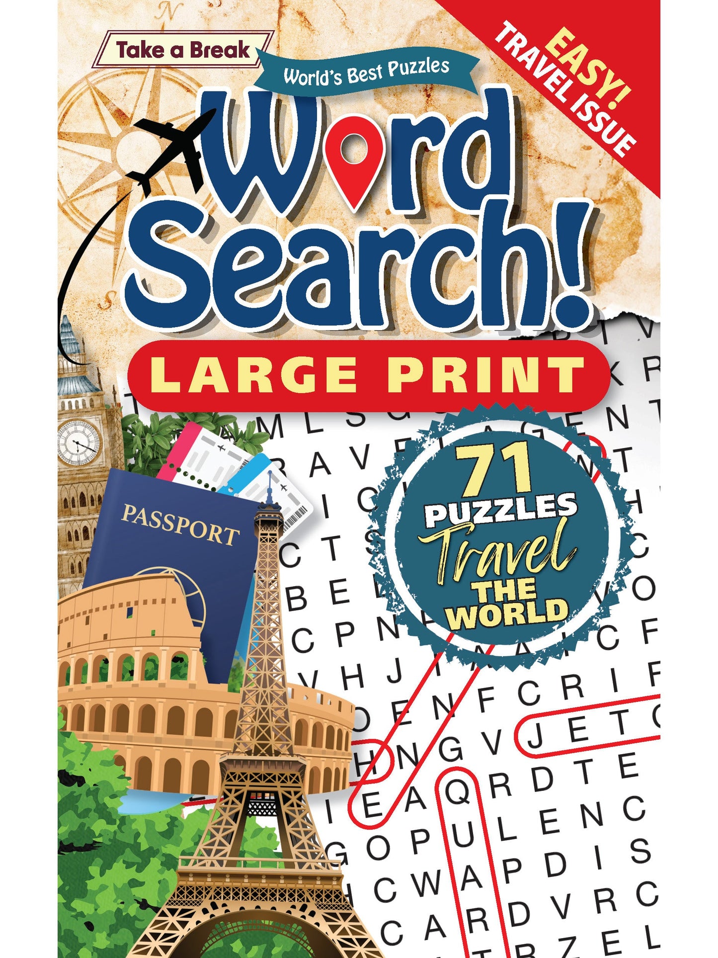 World's Best Puzzle - Word Search 25.03.21: 71 Large Print Puzzles, Travel The World, The Perfect Way To Unwind, Sharpen Your Brain, Relax, Unplug & More! Magazine Shop US