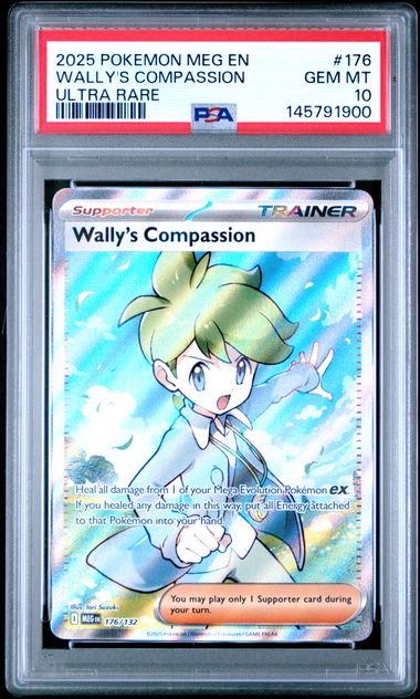 2025 POKEMON MEG EN-MEGA EVOLUTION #176 WALLY'S COMPASSION ULTRA RARE PSA GEM MT 10 Ralphie's Funhouse